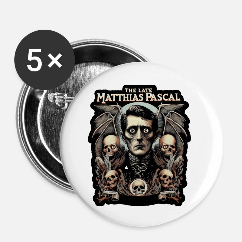 Pascal Sterbliches Porträt - Buttons klein 25 mm (5er Pack) - Weiß