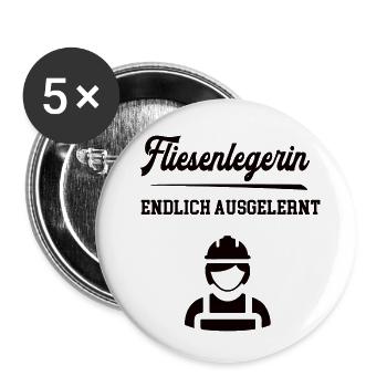 Fliesenlegerin Ausbildung Bestanden Azubi Handwerk - Buttons klein 25 mm (5er Pack) - Weiß - Vorne