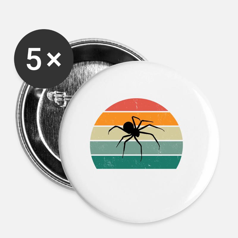 L’araignée qui murmure à l’oreille - Lot de 5 petits badges (25 mm) - blanc