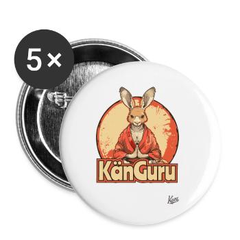 Kän Guru: The Kangaroo Guru, Meditation and Yoga - Buttons small 1''/25 mm (5-pack) - white - Front
