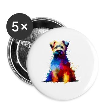 Coloré Splash Art Glen Of Imaal Terrier Terriers - Lot de 5 petits badges (25 mm) - blanc - Devant