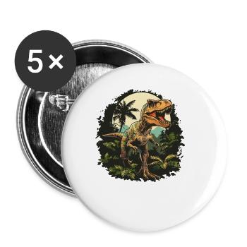 Allosaurier Allosaurus - Buttons klein 25 mm (5er Pack) - Weiß - Vorne