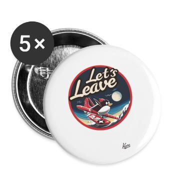 Voler un pingouin drôle dans la neige, éloignez-vous d’ici - Lot de 5 petits badges (25 mm) - blanc - Devant