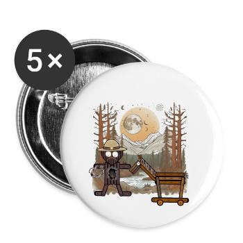 Cavalier du Far West Cheval Cowboy Western Cavalier - Lot de 5 petits badges (25 mm) - blanc - Devant