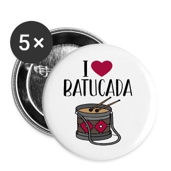 Batucada Drum Humor - Buttons small 1''/25 mm (5-pack) - white - Front