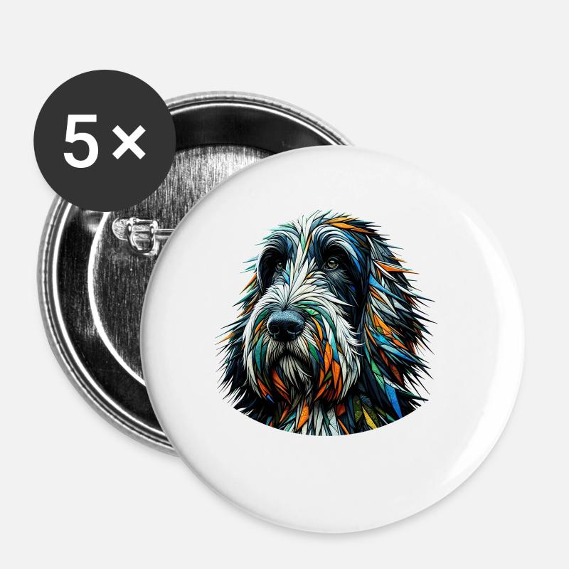 Polygon Art Italian Spinone Italiano - Buttons small 1''/25 mm (5-pack) - white