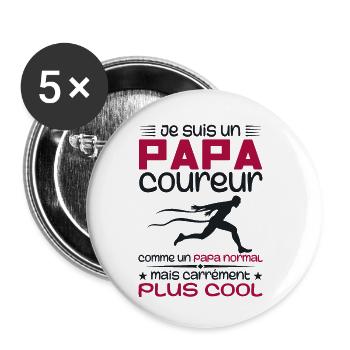 I'm a marathon runner dad - Buttons small 1''/25 mm (5-pack) - white - Front