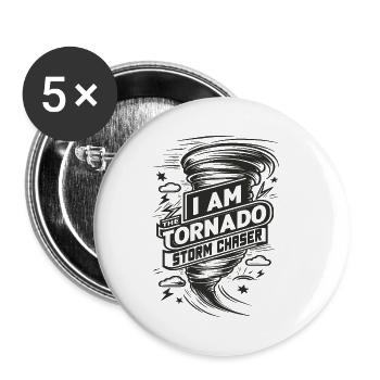 Je suis l’amoureux des ouragans Tornado Twister - Lot de 5 petits badges (25 mm) - blanc - Devant