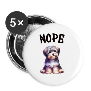 Havanais Nope Doggy Jeu de couleurs - Lot de 5 petits badges (25 mm) - blanc - Devant