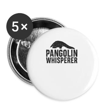 Schuppentier Flüsterer T-Shirt Ameisenbär Tierliebhaber - Buttons klein 25 mm (5er Pack) - Weiß - Vorne