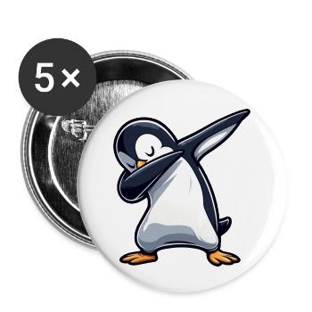 Cool Penguin Dabbing Dancing Relaxed Fun - Buttons small 1''/25 mm (5-pack) - white - Front