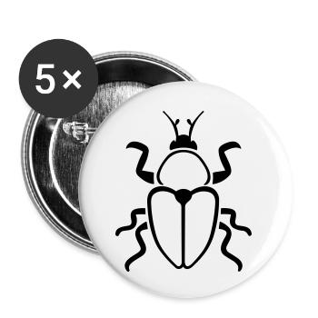 scarabée - Lot de 5 petits badges (25 mm) - blanc - Devant