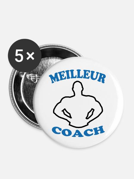 BESTER TRAINER 88 - Buttons klein 25 mm (5er Pack) - Weiß