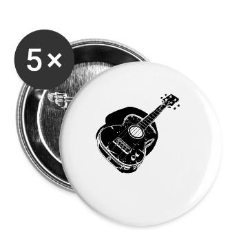 Ukulele - Buttons klein 25 mm (5er Pack) - Weiß - Vorne