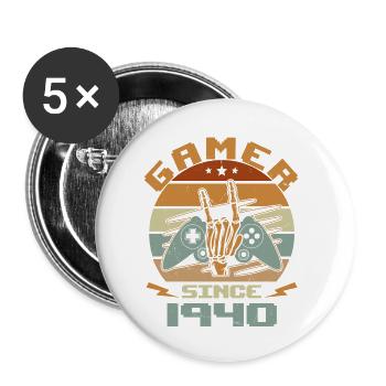 Gamer Since 1940 - Gaming Birthday Gift 1940 - Buttons small 1''/25 mm (5-pack) - white - Front