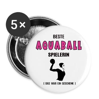 Aquaball Spielerin Beste Aquaballerin Geburtstag - Buttons klein 25 mm (5er Pack) - Weiß - Vorne