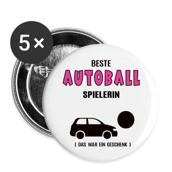 Autoball Spielerin Beste Autoballerin Geburtstag - Buttons klein 25 mm (5er Pack) - Weiß - Vorne