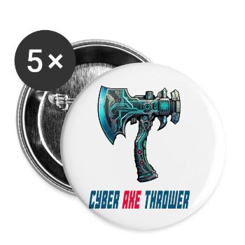 Cyber axe throwing axe sport design - Buttons small 1''/25 mm (5-pack) - white - Front