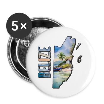 Aquarell Landkarte Belize - Buttons klein 25 mm (5er Pack) - Weiß - Vorne