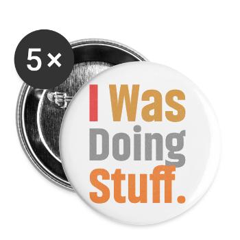 Je faisais des choses - Lot de 5 petits badges (25 mm) - blanc - Devant