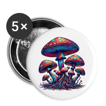 Polka Dot Mushroom Wonderland - Buttons klein 25 mm (5er Pack) - Weiß - Vorne