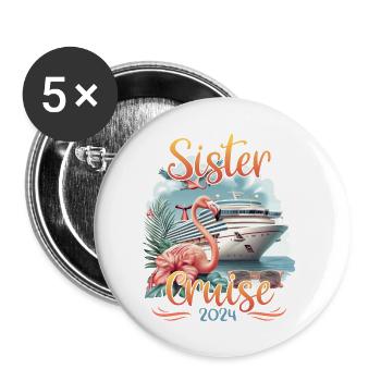 Sister Cruise 2024 - Buttons klein 25 mm (5er Pack) - Weiß - Vorne