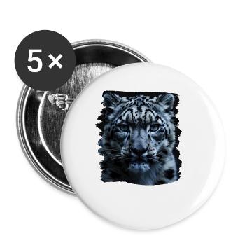 Snow Leopard Schneeleoparden Schneeleopard - Buttons small 1''/25 mm (5-pack) - white - Front