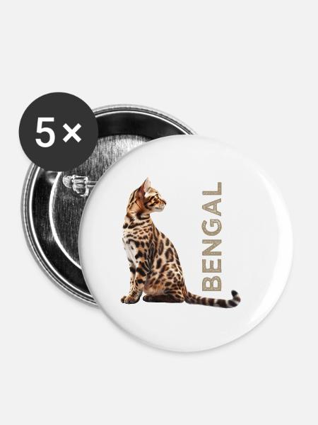 Bengal - Buttons klein 25 mm (5er Pack) - Weiß