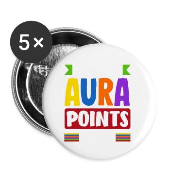 Earn Aura Points Daily Trendy Viral - Buttons small 1''/25 mm (5-pack) - white - Front
