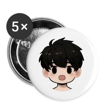 Boy Face Expression - Buttons small 1''/25 mm (5-pack) - white - Front
