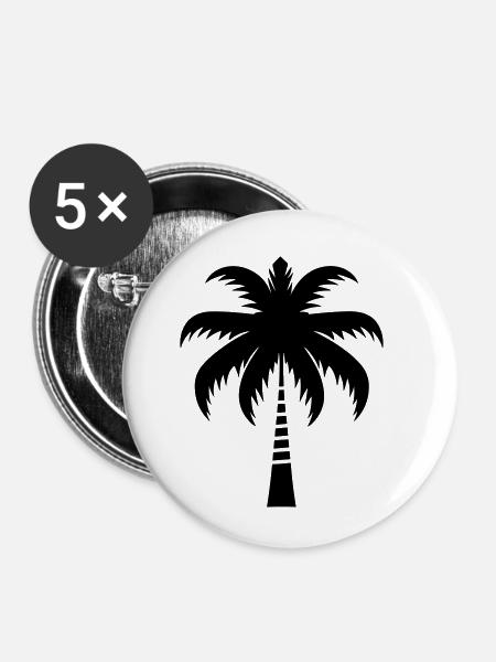 Palmen - Buttons klein 25 mm (5er Pack) - Weiß