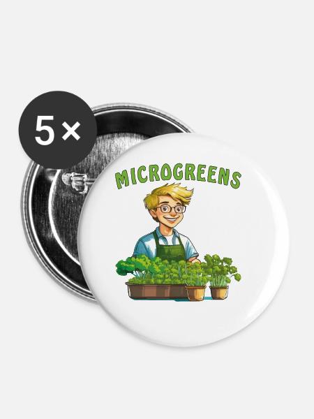 PFLANZEN MICROGREENS - Buttons klein 25 mm (5er Pack) - Weiß