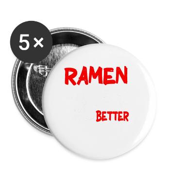 Ramen Lover Japanese Noodle Soup Ramen - Buttons small 1''/25 mm (5-pack) - white - Front