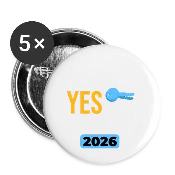 J’ai dit oui à l’adresse 2026 - Lot de 5 petits badges (25 mm) - blanc - Devant