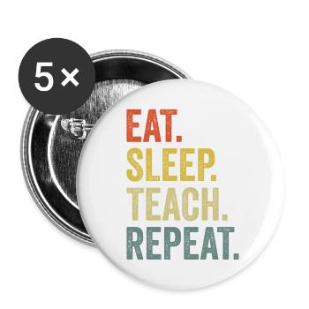 Aussage des Lehrers - Buttons klein 25 mm (5er Pack) - Weiß - Vorne
