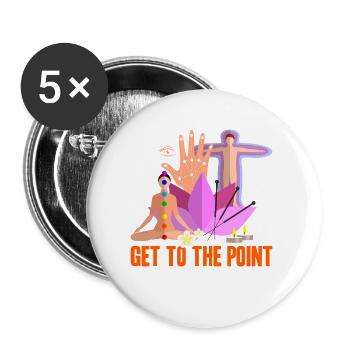 Acupuncture - Lot de 5 petits badges (25 mm) - blanc - Devant