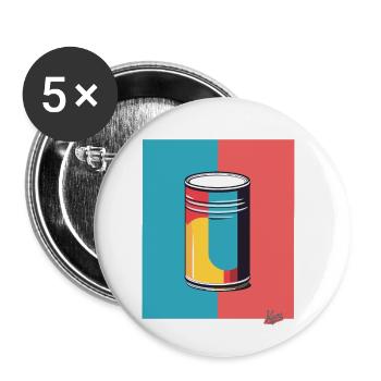 Pop Art and a Colorful Tin - Buttons small 1''/25 mm (5-pack) - white - Front
