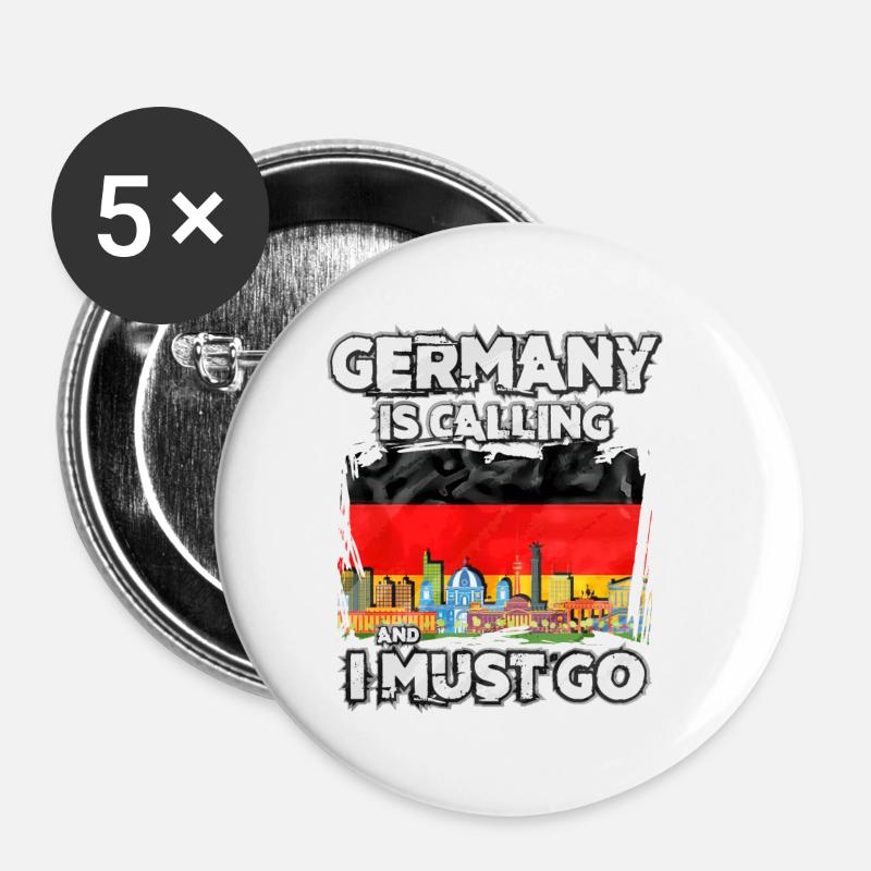 Germany - Buttons small 1''/25 mm (5-pack) - white