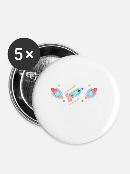 School 1. Grade - Buttons klein 25 mm (5er Pack) - Weiß