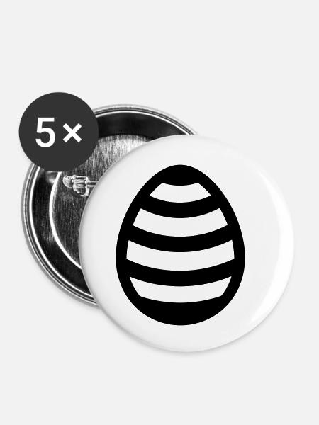 Ei - Buttons klein 25 mm (5er Pack) - Weiß