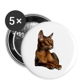 Abyssinian - Buttons klein 25 mm (5er Pack) - Weiß - Vorne