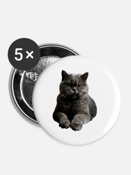 British Shorthair - Buttons klein 25 mm (5er Pack) - Weiß