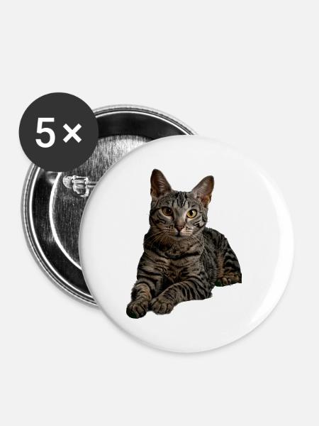 Egyptian Mau - Buttons klein 25 mm (5er Pack) - Weiß