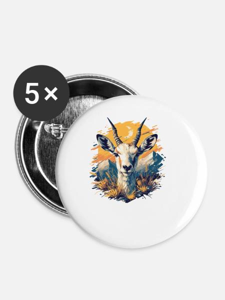 Antelope Antilopen Antilope - Buttons klein 25 mm (5er Pack) - Weiß