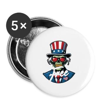 Né libre, imposé jusqu’à sa mort le 4 juillet - Lot de 5 petits badges (25 mm) - blanc - Devant