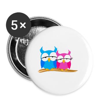 Eulenliebhaber Auf Einem Ast Raubvögel Humor - Buttons klein 25 mm (5er Pack) - Weiß - Vorne