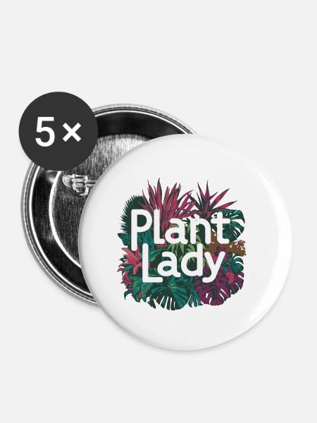 PFLANZEN-LADY - Buttons klein 25 mm (5er Pack) - Weiß