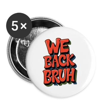 Fröhliches Retro-Gruß-Design - Buttons klein 25 mm (5er Pack) - Weiß - Vorne
