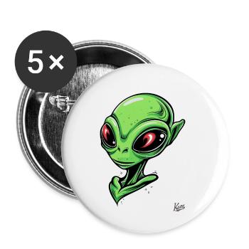 Super Chic Alien - Buttons small 1''/25 mm (5-pack) - white - Front