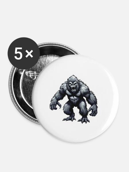 Gorilla - Buttons klein 25 mm (5er Pack) - Weiß